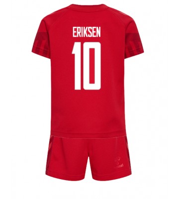 Lacne Dětský Futbalové dres Dánsko Christian Eriksen #10 MS 2022 Krátky Rukáv - Domáci (+ trenírky)